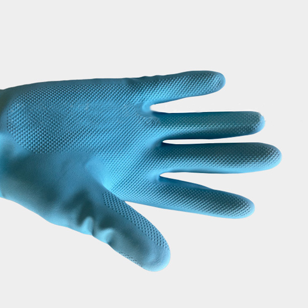 Widely Used Blue Yellow Long Latex Rubber Gloves Neoprene Indu (